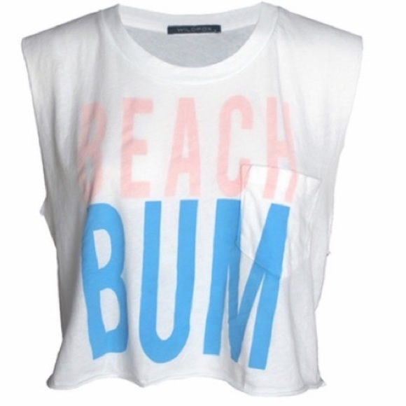 Wildfox “Beach Bum” Crop top Sleeveless Tee - Picture 1 of 6
